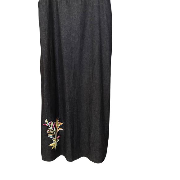 Koos of Course Charcoal Denim Jumper Dress Sz Medium Boho Art to Wear - Picture 4 of 11